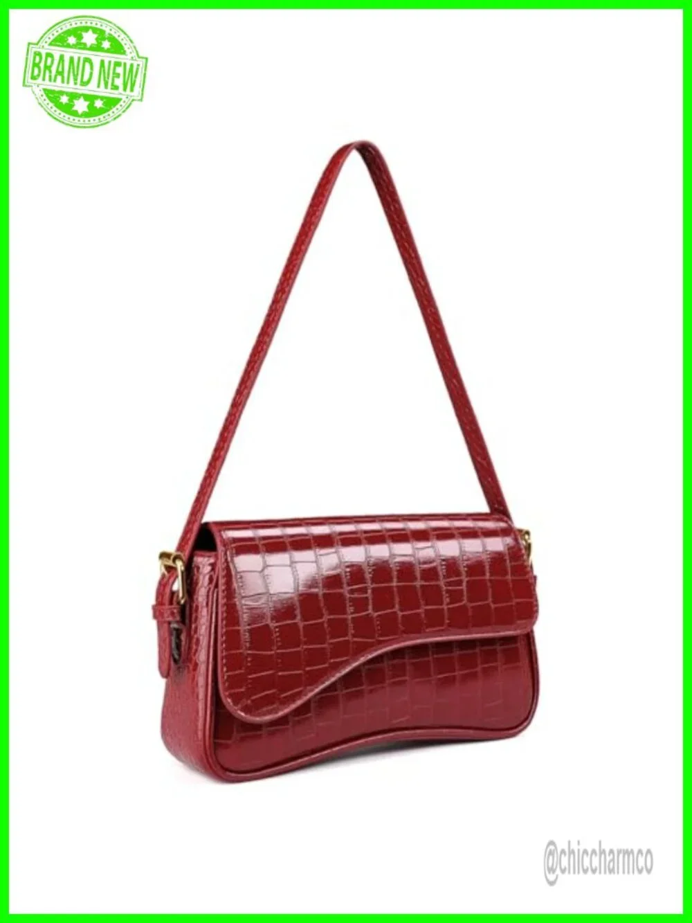 Y2K Crossbody Purse PU Leather Underarm Hobo Handbag Small Mini